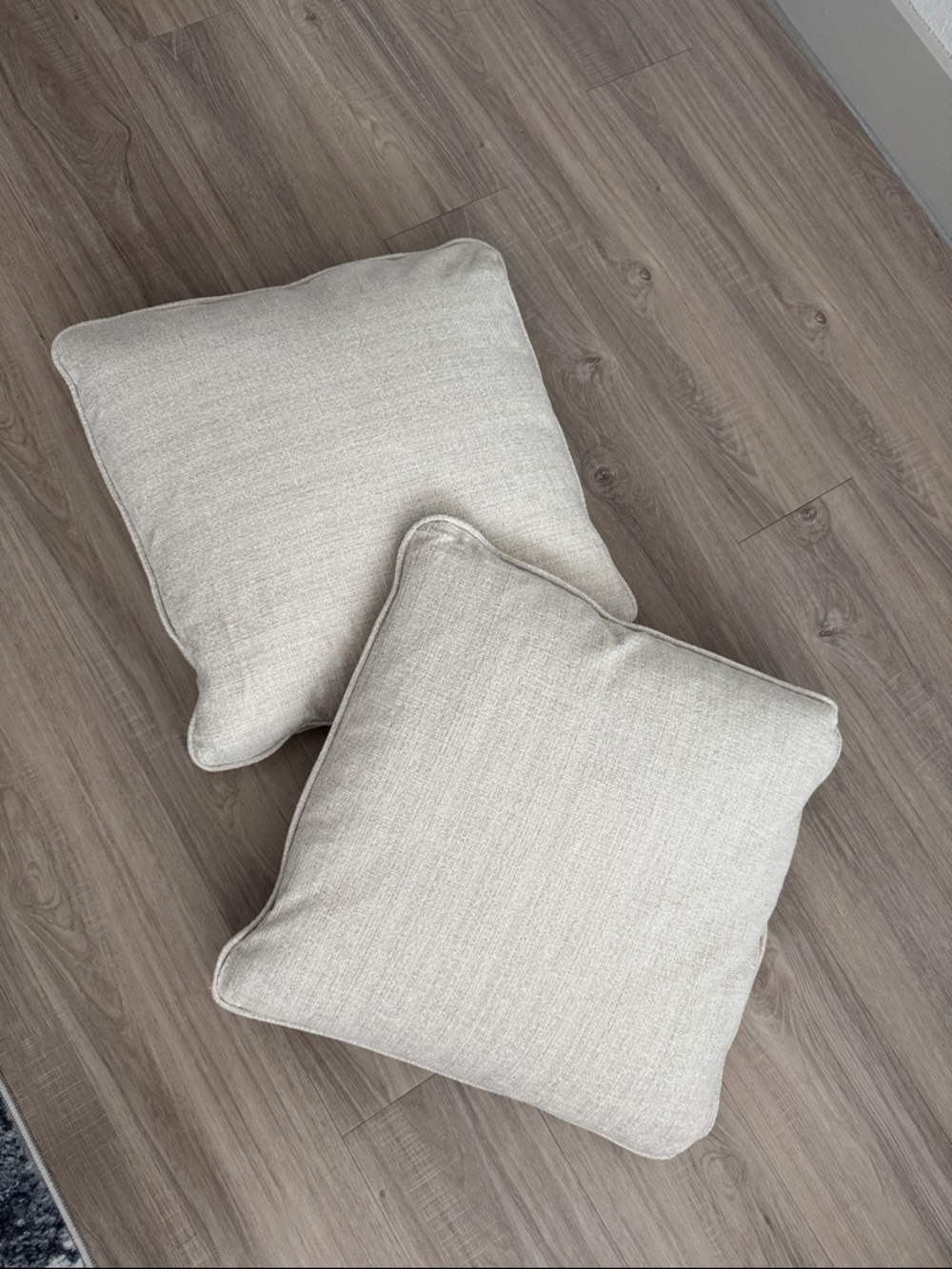 NWOT 2 Neutral Cream Square Throw Pillows - Home Accents